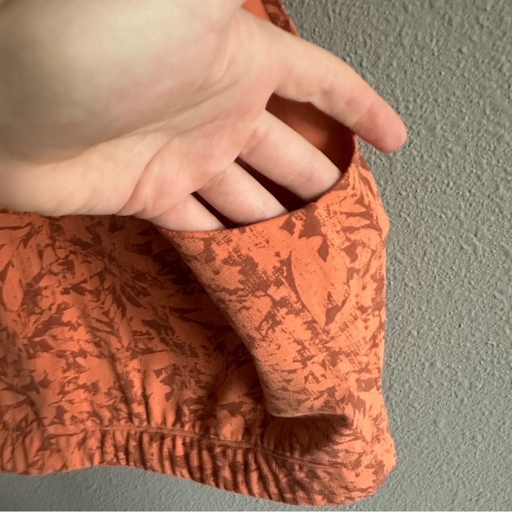 REI Co-op Orange Pattern Longline Sports Bra Medium - Picture 5 of 8